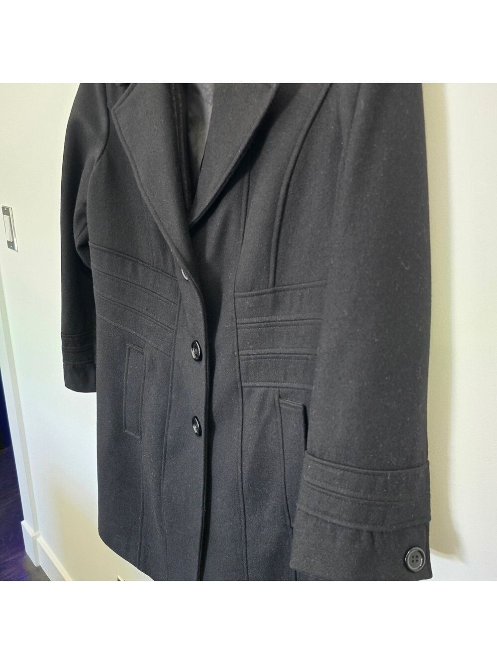 Worthington Women's Black Wool Coat Size XL - Picture 6 of 16